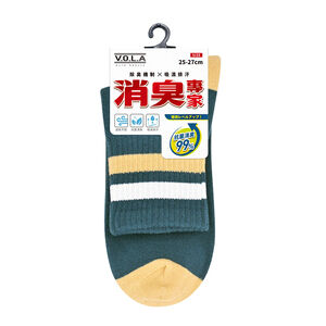 消臭1/2條紋-綠L