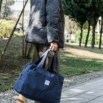 【YUNJOIN】 行李箱拉桿手提袋-灰色 厚實 挺立 大容量 收納包 拉桿袋 旅行袋 行李袋 防潑水, , large