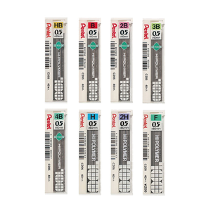 【Pentel 飛龍】HI-POLYMER 自動鉛筆芯 8種硬度 0.5mm 10筒/盒 C205 - B