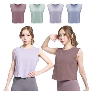 【AREX YOGA】 AS-7424 大碼瑜珈 短版上衣 瑜珈上衣 無袖背心 短版背心 瑜珈棉質背心 棉質背心 短背心