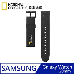 National Geographic Smart Galaxy Watch Strap Silicone Watch Strap Applicable to Galaxy Watch 20mm - Mountain Black 