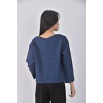 (M) vicky丹寧牛仔質感條紋藍色長袖上衣二手衣, , large