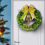 摩達客14吋時尚果綠系金蔥彎絲聖誕花圈_台灣工藝免組裝_本島免運費, , large