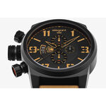 elegantsis Army 戰地記者三眼計時腕錶-黑x卡其/48mm ELJT48-OB09LC, , large