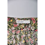 (S) zara質感印花綠色綁帶洋裝二手衣, , large