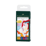 【Faber-Castell】輝柏 PITT藝術筆-軟毛筆頭 細芯 標準色系 6支入/ 盒 167103, , large