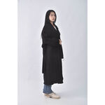 (F) 質感羊毛素面黑色外套二手衣, , large