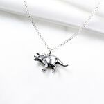 【Angel & Me】3D Dinosaur Triceratops s925 sterling silver necklace birthday gift, , large