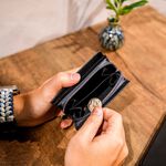 【MQ】Yamagata 細人字紋 拉鍊短夾 學生錢包 錢夾 中夾, , large