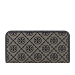 Tory Burch T Monogram 緹花薄款釦式對開長夾/海軍藍, , large