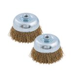 【台灣現貨】碗型鋼絲輪3"(75mm)  碗型鋼刷 四支扭一股 螺牙M10*1.5  磨角碗公, , large