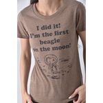 (S) 【陳喬恩私服】史努比棕色短袖上衣二手衣, , large