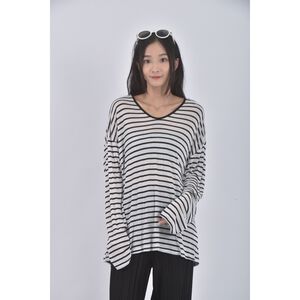 (2XL) bw benwo條紋白色長袖上衣二手衣