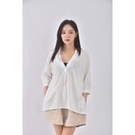 (L) vicky質感西裝白色襯衫上衣二手衣, , large