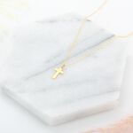 【Angel & Me】Blessed Cross s925 sterling silver 24k gold plated Birthday gift, , large