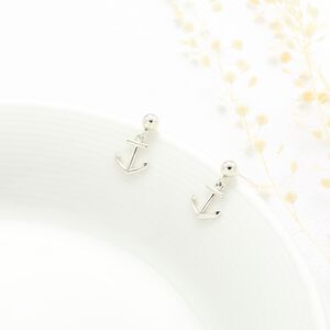 【Angel & Me】穩定 船錨 Anchor s925 純銀 耳環 (可改夾式) 生日 情人節 禮物