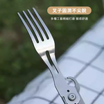 【金永利鋼刀】420不鏽鋼 6合一多功能萬用 折疊瑞士刀  露營用湯匙叉子開瓶器, , large