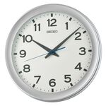 SEIKO 精工 工業風 滑動式秒針靜音掛鐘 時鐘-銀框 QXA835S, , large