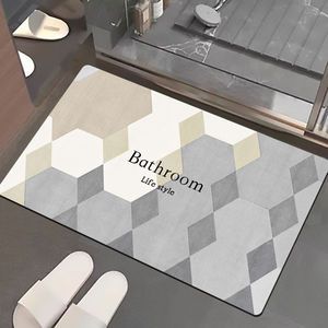 Nano suede soft diatomaceous earth water-absorbent anti-slip floor mat