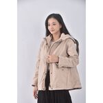 (M) earth music ecology質感棉質風衣杏色外套二手衣, , large
