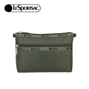 |快速出貨|Lesportsac Cosmetic Clutch 雙層拉鍊收納化妝包/ 橄欖綠