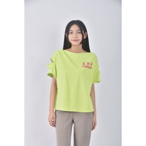 (XL) eqiange字母綠色短袖上衣二手衣