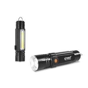 【GREENON】超強光USB工作LED手電筒(GSL-380) IPX6防水 強力磁鐵 吊環可佩掛