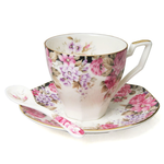 [豐名日本餐具] 咖啡杯組 紅牡丹 附匙 MARUI / C00CS1-73, , large