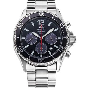 ORIENT 東方錶 Sports 熊貓錶 潛水風格太陽能三眼計時手錶-42.8mm RA-TX0202B