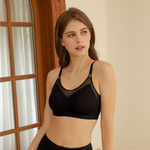 【伊柔EVEROY】偷心視角 無痕裸感無鋼圈內衣 M-2XL｜網紗微性感 W033-63 霧光黑, , large