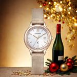 CITIZEN 星辰 XC 水耀光 亞洲限定光動能米蘭帶女錶 禮物 EW2635-62A, , large