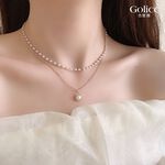 【Gulicc】古莉可 項鍊 雅典娜雙層珍珠鎖骨鍊, , large