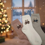 [Kaimi Cotton] Winter Limited Warm Sherpa Fleece Socks &ndash; little bears Style &ndash; Women&rsquo;s Cozy Winter Thermal Socks, , large