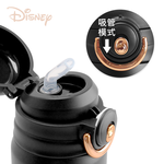 Disney Gold Mickey Mouse Stainless Steel Silicone Dual-Drink Vacuum Insulated Bottle 600ml (Lockable) - Obsidian Black, , large