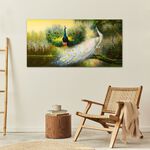 【御畫房】孔雀吉祥 國家一級畫師手繪油畫60×120cm(VF-140), , large