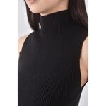 (S) 【智恩私服】質感修身短版無袖黑色上衣二手衣, , large