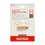 【SanDisk】Ultra Luxe 128G 金色 TYPE-C USB 3.2 雙用 OTG 旋轉隨身碟 讀取速度 400MB/s, , large