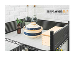 【Y HOUSE】60x45x100cm kitchen cart three-layer storage rack (including fence set + transparent white PP board) - black, , large