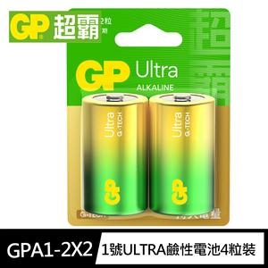 【超霸GP】1號(D)ULTRA特強鹼性電池4粒裝(吊卡裝1.5V鹼性電池)