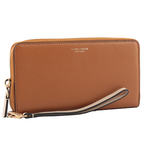 MARC JACOBS THE SLIM 84 山羊皮撞色附提把長夾/焦糖/奶茶色, , large