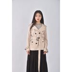 (L) o s a質感風衣杏色綁帶外套二手衣, , large