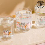 【SOLO歐洲家居】LCW Home 土耳其製 350ml 貓咪插畫風可愛玻璃杯三件組 水杯 果汁杯 三入組, , large