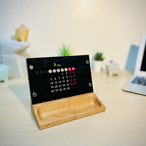 O'day Perpetual Calendar(Wooden Storage)-Black,Monday Start
