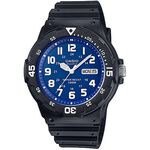 CASIO 卡西歐 DIVER LOOK 潛水運動風手錶-黑x亮藍 MRW-200H-2B2V, , large