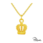 【Prisme Gold】黃金項鍊 立體皇冠 鍊墜項鍊 (金重：約0.08錢±0.03), , large
