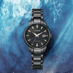 CITIZEN 星辰 光動能簡約女錶-銀河黑 EW2595-81E, , large