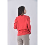 (L) burberryv領紅色長袖上衣二手衣, , large