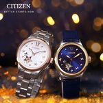CITIZEN 星辰 星形鏤空機械女錶-34mm PC1009-78B, , large