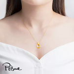 【Prisme Gold】黃金項鍊 幾何雙環 吊墜鍊墜項鍊 (金重：約0.08錢±0.03), , large