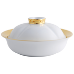 LEGLE - Auspicious Round Soup Bowl with Lid - Cracked Gold Edge, , large